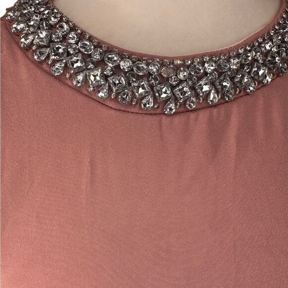 NWT IEENA for Mac Duggal Beaded Jeweled Crew Neck Sleeveless Sheath Gown… - Picture 5 of 15